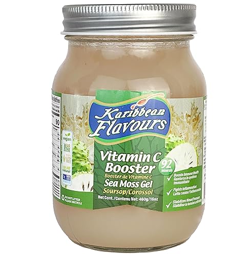 Karibbean Flavours Sea Moss Gel (Soursop/Corossol/Graviola) 16Oz. (Pack Of One) | Natural Raw Organic | Packed With Vitamins And Minerals | Shelf