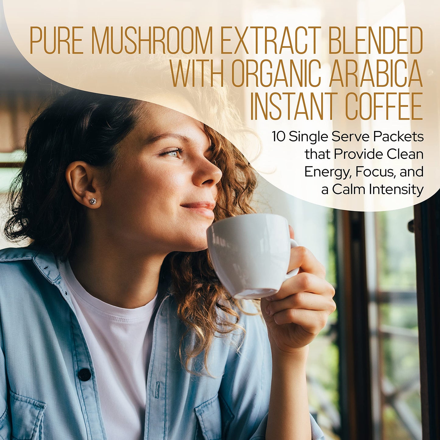 La Republica Instant Mushroom Coffee Organic 10-Pack Single Serve (100% Colombian Arabica, Lion's Mane, Reishi, Chaga, Cordyceps, Maitake, Turkey