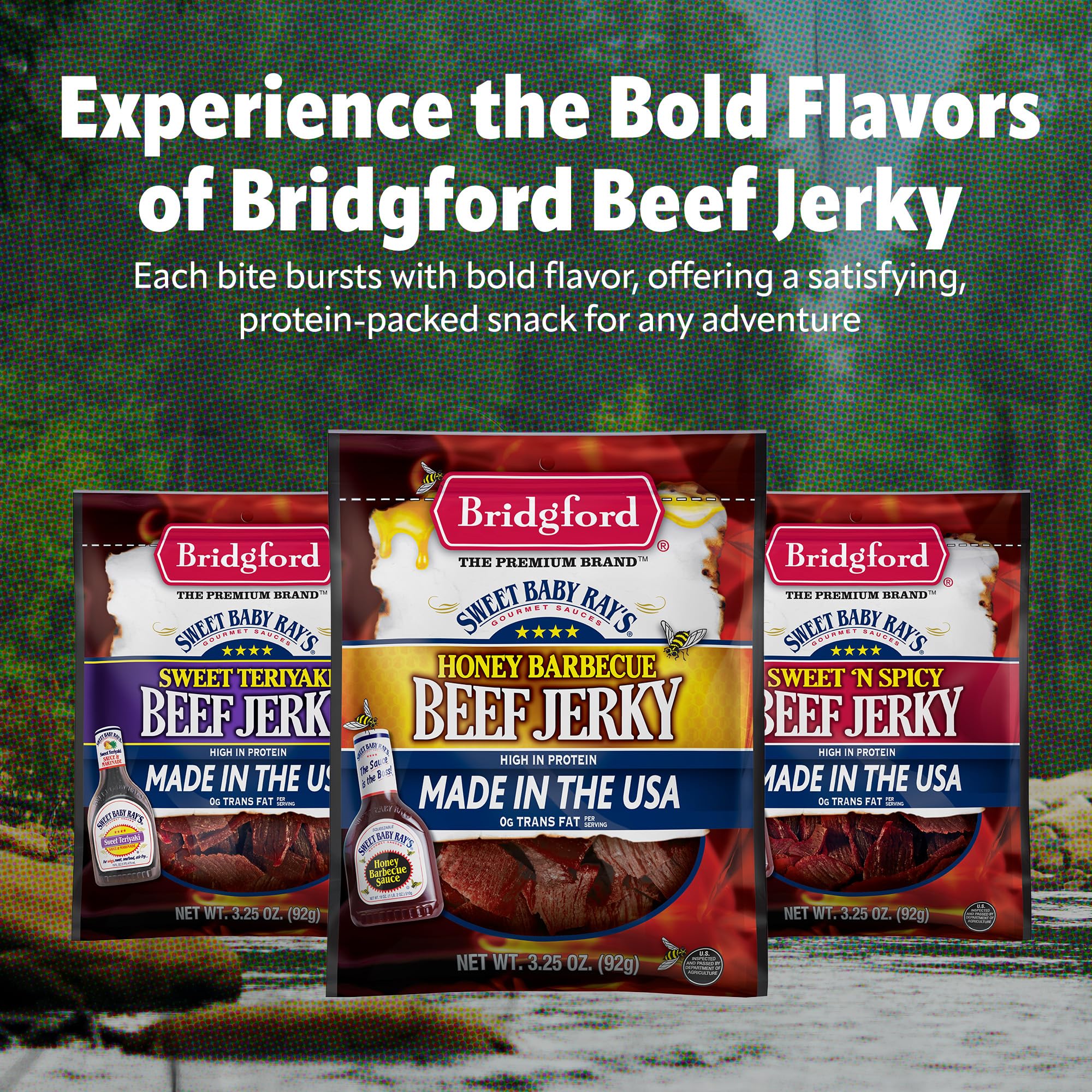 Bridgford Sweet Baby Ray’s Beef Jerky Original 3.25 oz Pack of 2 - Healthy High Protein Beef Jerky for Your Dietary Preferences - Ready-to-Eat Snacks