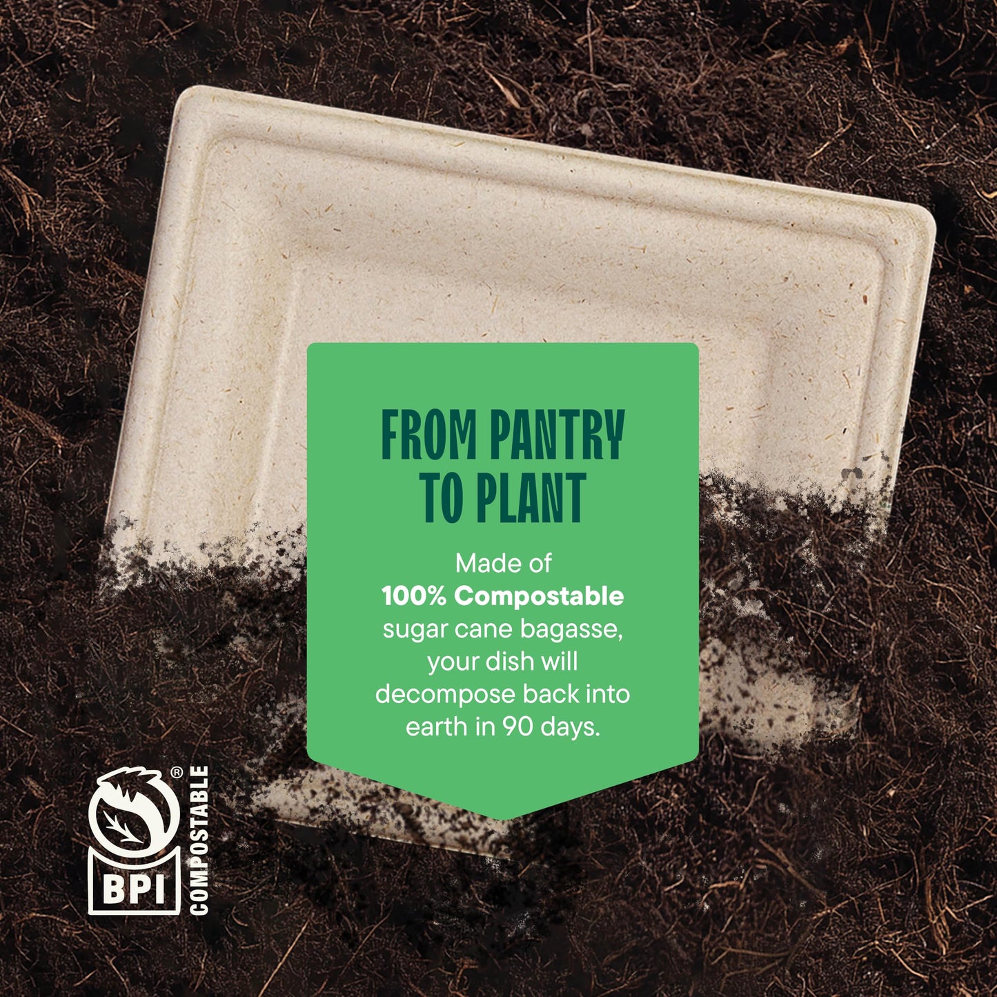 100% Compostable Square Paper Plates 6 inch [500-Pack] Heavy Duty, Eco-Friendly, Biodegradable Bagasse Dinner Plates - Natural Brown 6x6" Plate