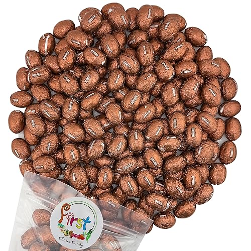 FirstChoiceCandy Milk Chocolate Foil Wrapped Balls (Footballs, 2 Pound (Pack of 1))