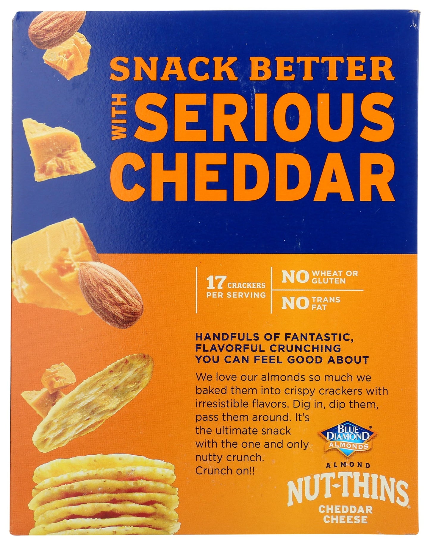 Blue Diamond Almond Nut-Thins Cracker Snacks - Cheddar Cheese - 4.25 oz