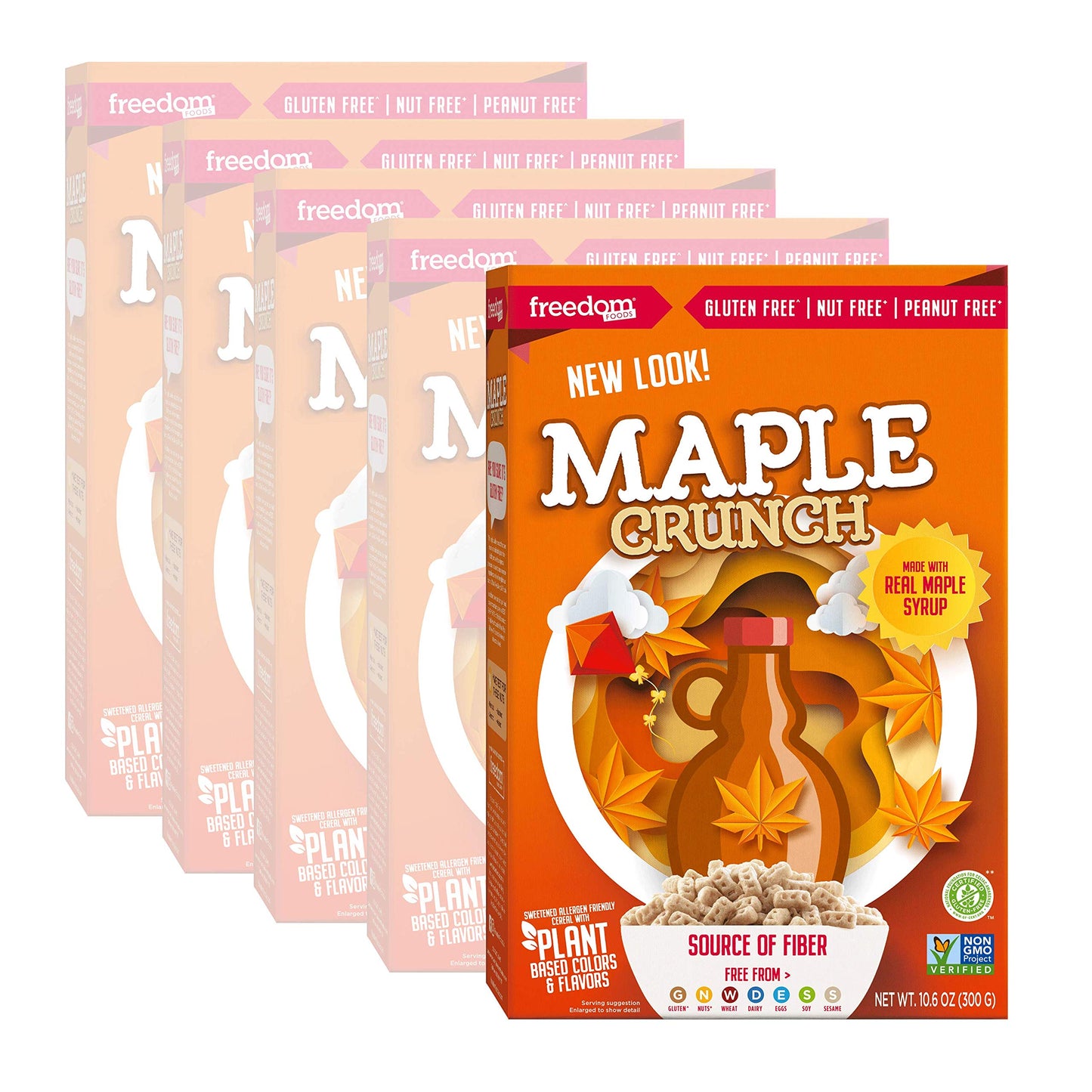Freedom Foods Maple Crunch Breakfast - Allergen Friendly - BULK CASE: 5 X 10.6 oz Boxes