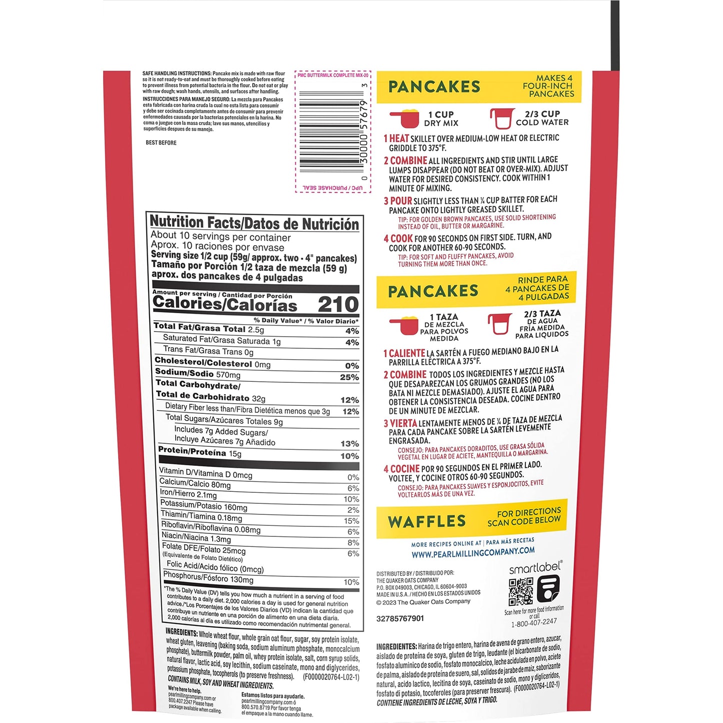 Pearl Milling Company Protein Pancake Mix, Single Pouch, 20oz