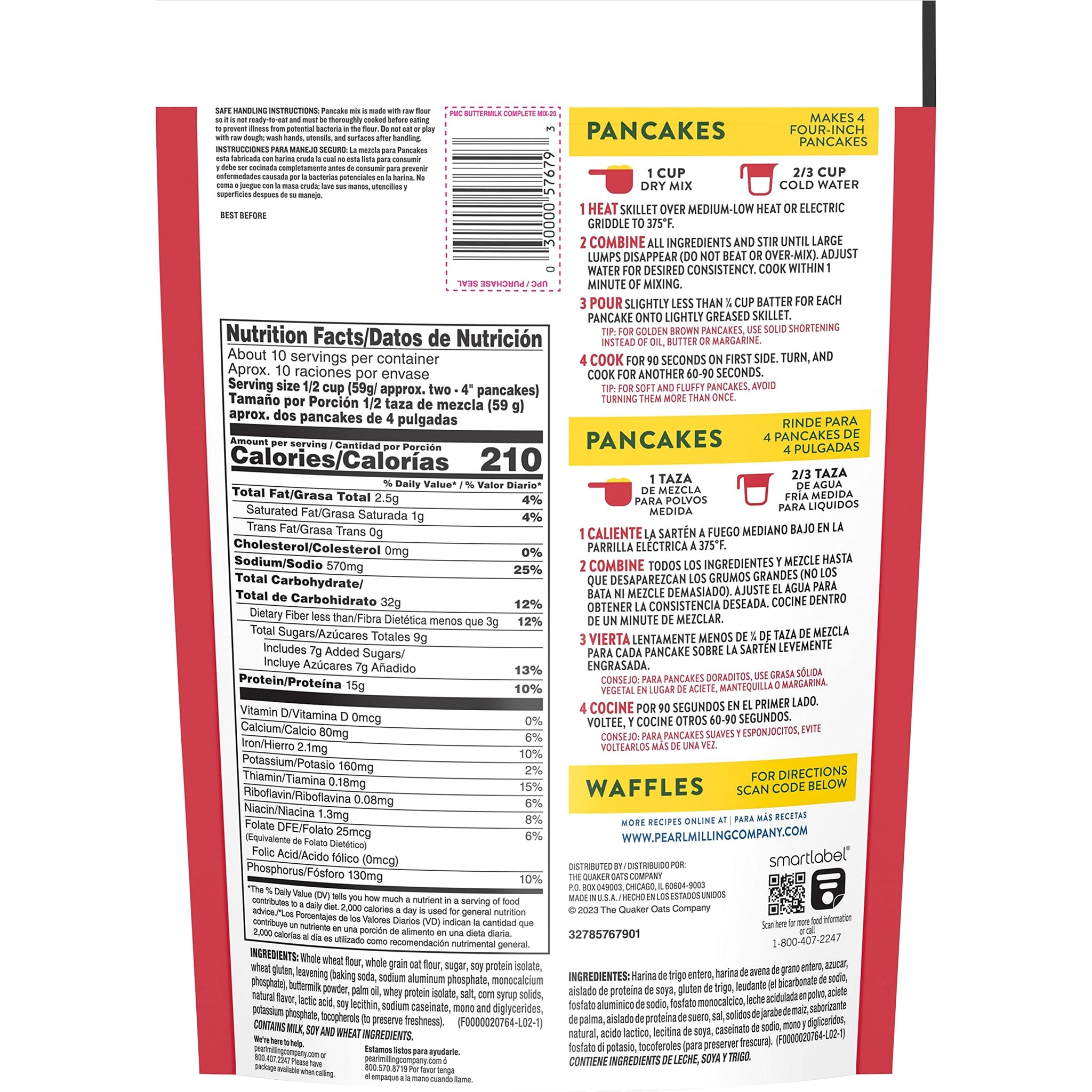 Pearl Milling Company Protein Pancake Mix, Single Pouch, 20oz