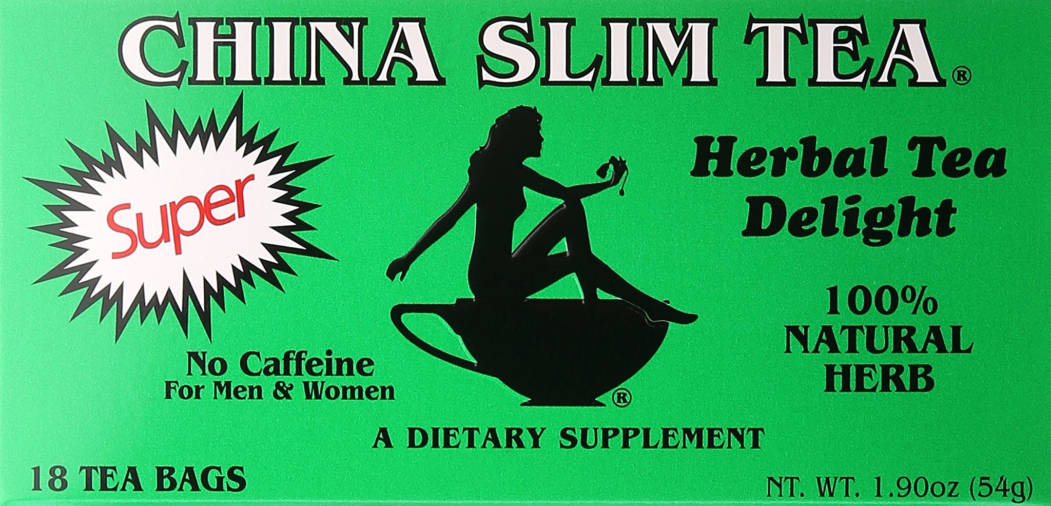 China Slim Tea Super Slim Dieter's Delight All Natural 18 Tea Bags - SET OF 3