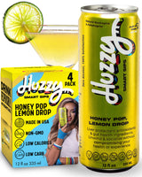 Huzzy Smart Sips Non Alcoholic Drinks - Honey Pop Inspired Beverage, Alcohol Free Functional Cocktails - Low Calorie, Low Carb, No Refined Sugar, No
