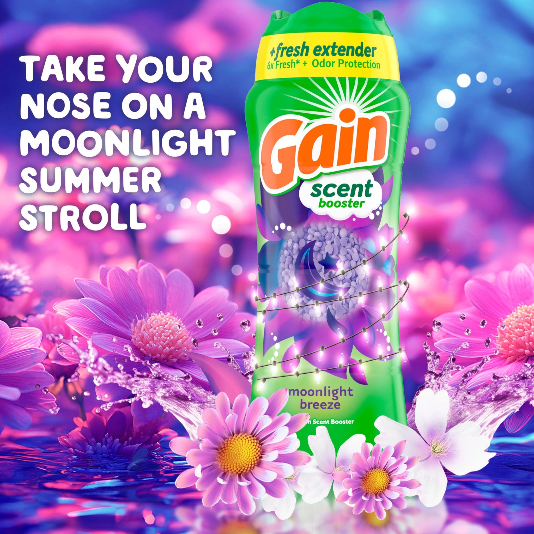 Gain In-Wash Laundry Scent Booster Beads, Moonlight Breeze Scent, 24.0 OZ, Fresh Extender + Odor Protection