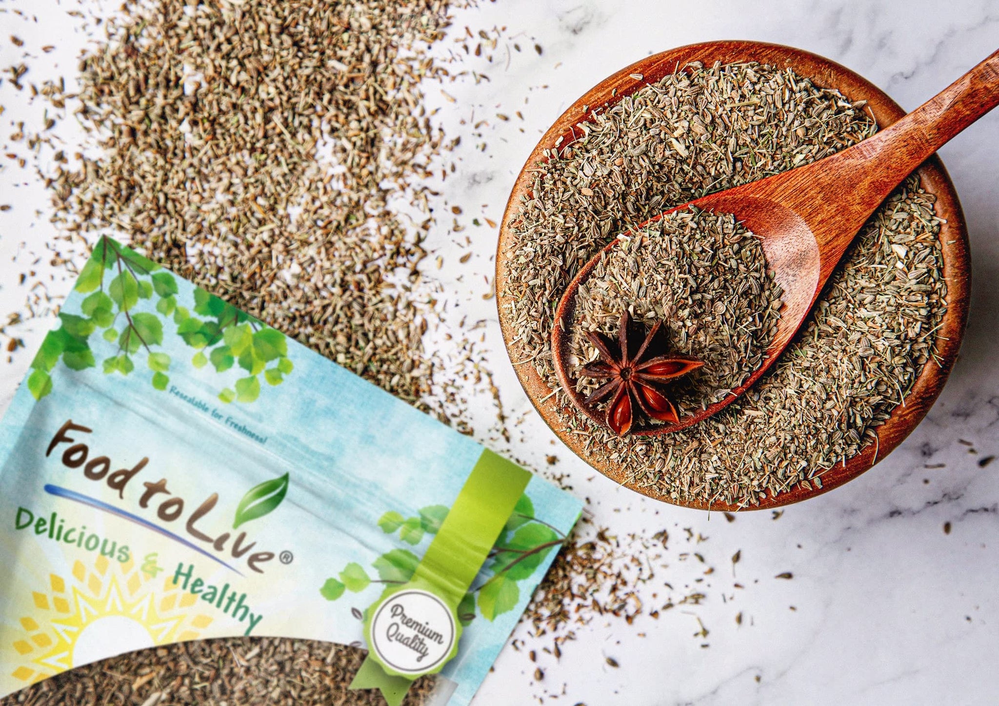 Food to Live - Anise Seeds, 12 Pounds Whole Dried Anise Seeds, Kosher, Vegan, Bulk Aniseed Spice. Used in Baked Goods and Beverages, Pairs Well