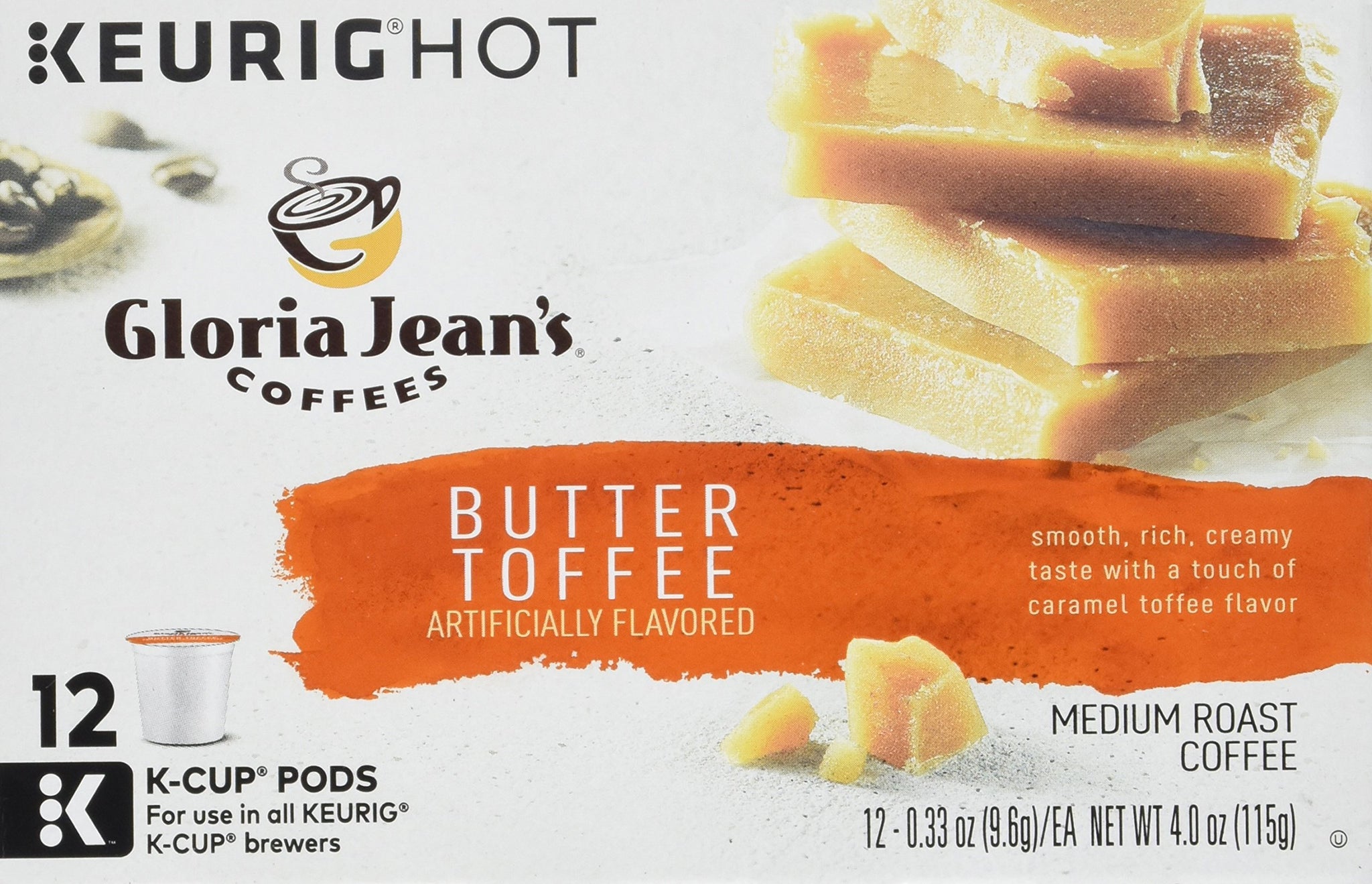 GREEN MOUNTAIN Gloria Jeans Butter Toffee Coffee 12 Ct Keurig Brewed K-cups Green, 12 ct