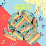 Halal Sour Rainbow Belt Bites | 2 Pound Bag | Halal Sour Mini Rainbow Belt Candy | Snack Size Bulk Gummy Candy for Sharing, Parties & Events, Candy