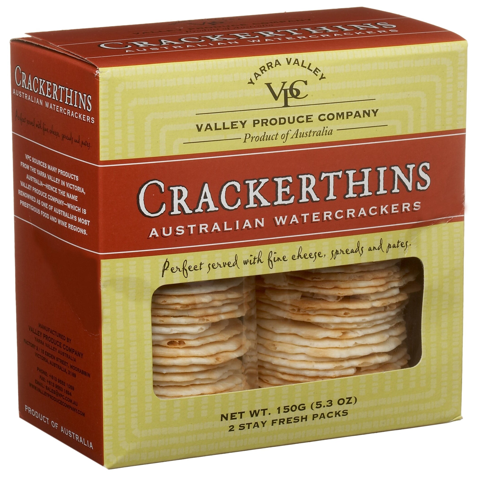 Valley Produce Company Crackerthins, Plain, 5.3-Ounce Boxes (Pack of 4)