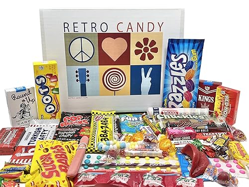 RETRO CANDY YUM Care Package Classic Nostalgic Retro Candy Assortment Gift Box for Men and Women