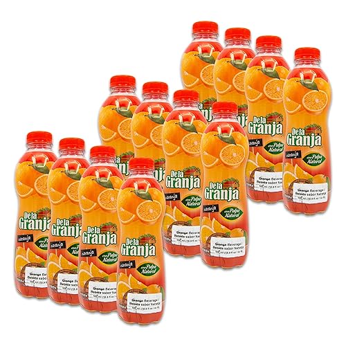 Jugo de Naranja Bundle - Includes 12 Bottles of 16.9 Fl Oz Each, 202 Fl Oz Total of Orange Juice Flavor - Perfect for Breakfast by De La Granja
