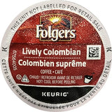 Folgers Single Serve Coffee - Lively Colombian - 80 K-Cups (Single Serve Portion Packs designed for use with Keurig Brewers) - Packaging May Vary