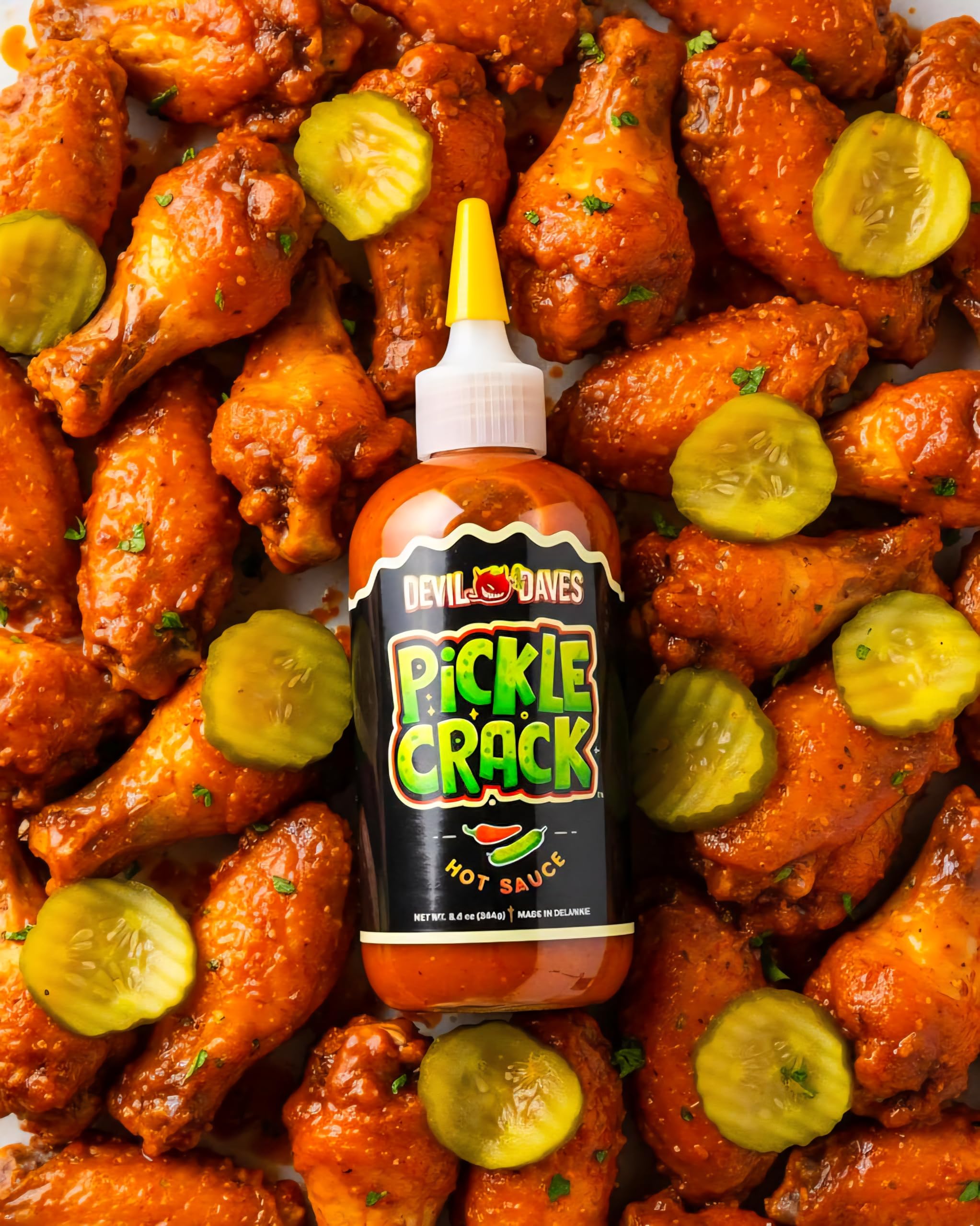 Dill Pickle Hot Sauce | Devil Daves Pickle Crack - Medium Heat, 8.6 Oz