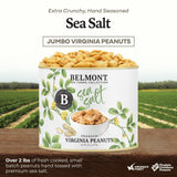 Belmont Peanuts Gourmet Sea-Salted Virginia Peanuts, 25 oz (1 Pack) - Only 3 Simple Ingredients, No Preservatives, 7g Protein - A Premium, Salty