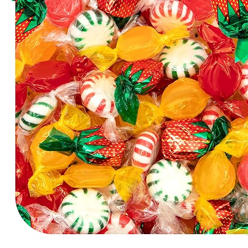 Old Fashioned Candy Assortment - 3 Pound Bulk Pack - Hard Candy Individually Wrapped - Strawberry Bon Bons, Cinnamon, Butterscotch, Fruit & Mint