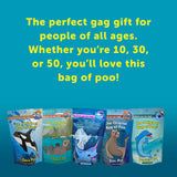 The Original Bag of Poo®, Dolphin Poo (Blueberry Flavor Cotton Candy) Novelty Poop Gag Gift. Free sticker inside.