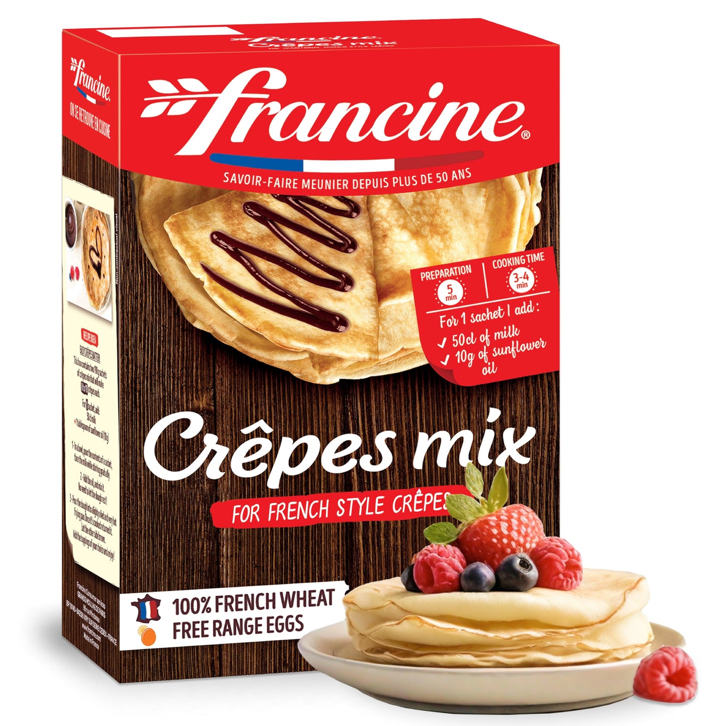 Francine French Crepe Mix - Makes 20 French Crepes | Just Add Water, Imported from France, 13 oz