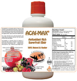 Acai Max - A Healthy Organic Acai Juice Blend From CAOH (1-32 oz Bottle)