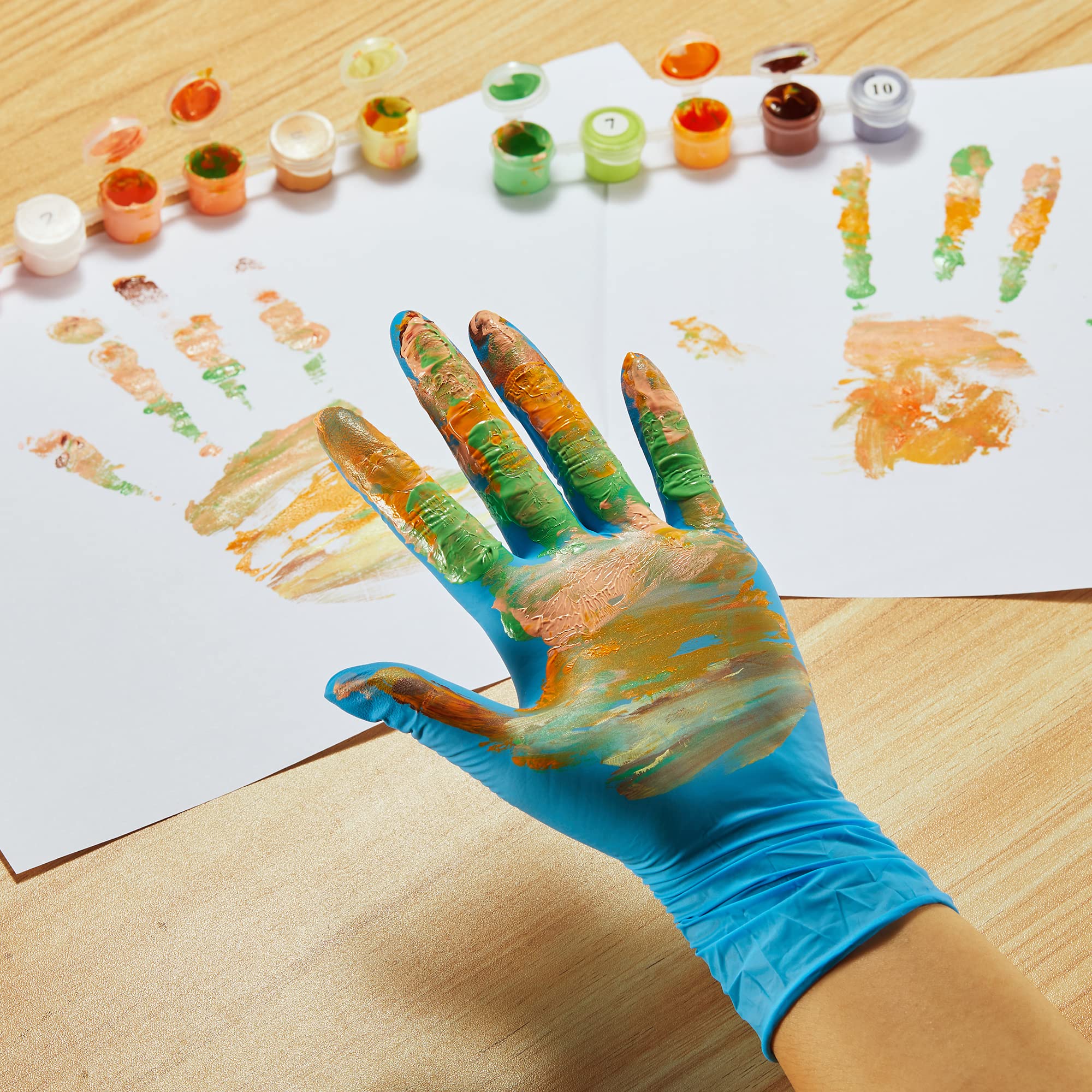 Nitrile Gloves Kids Gloves Disposable, Nitrile Gloves for 4-10 Years - Latex Free, Powder Free - for Halloween Preparation, Crafting, Painting