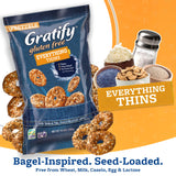 Osem Gratify Gluten Free Everything Thins - Gratify Gluten Free Pretzel Crisps, GF Party Snack Bags, Thins with Onion & Garlic Seasoning - 10.5 oz Bag