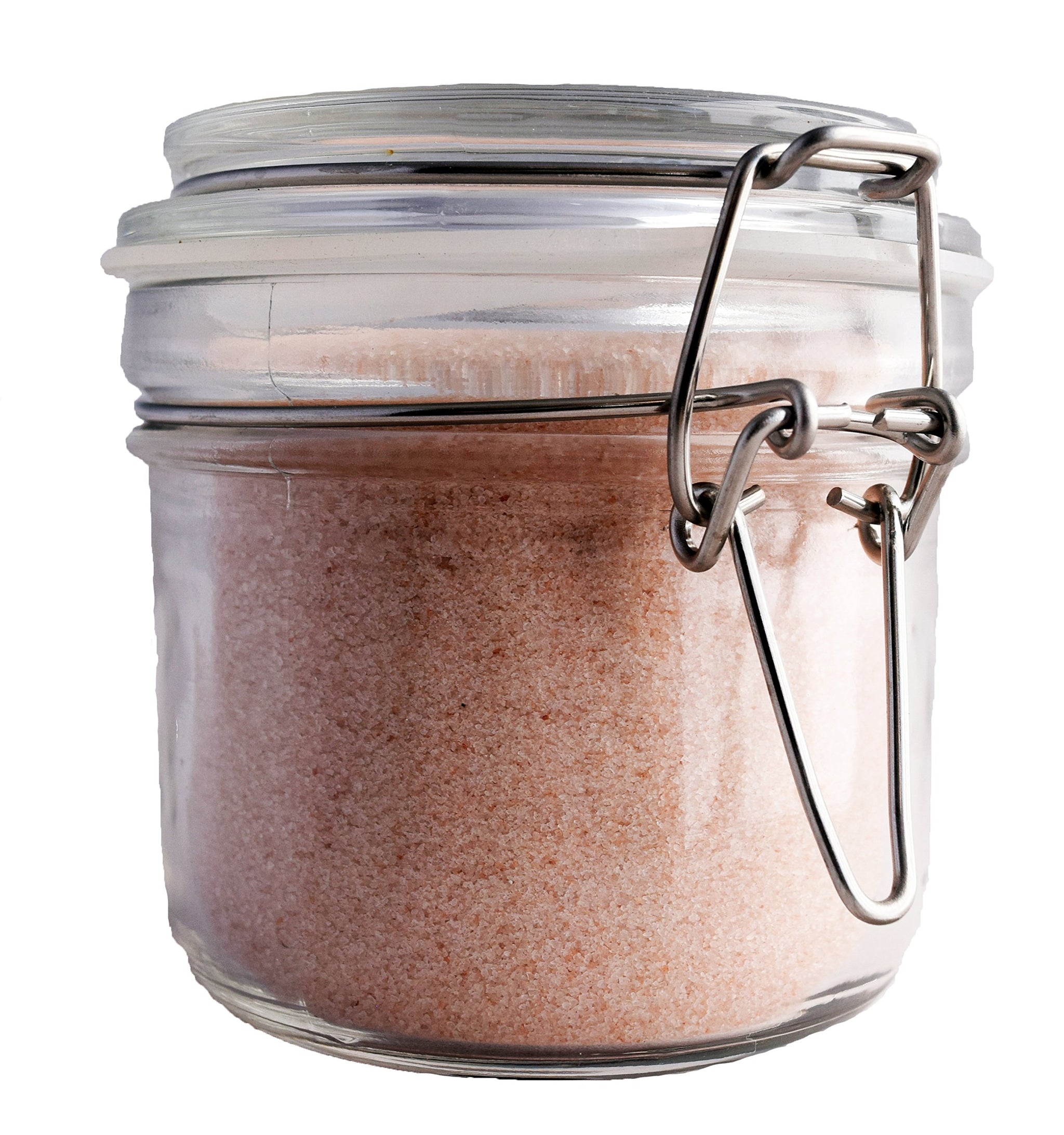 Gourmet Himalayan & Hawaiian Black Lava Sea Salt Gift Set (Ground Fine - 8oz Each) in Reusable Airtight 8oz Chefs Spice Jars - Kosher and non-GMO