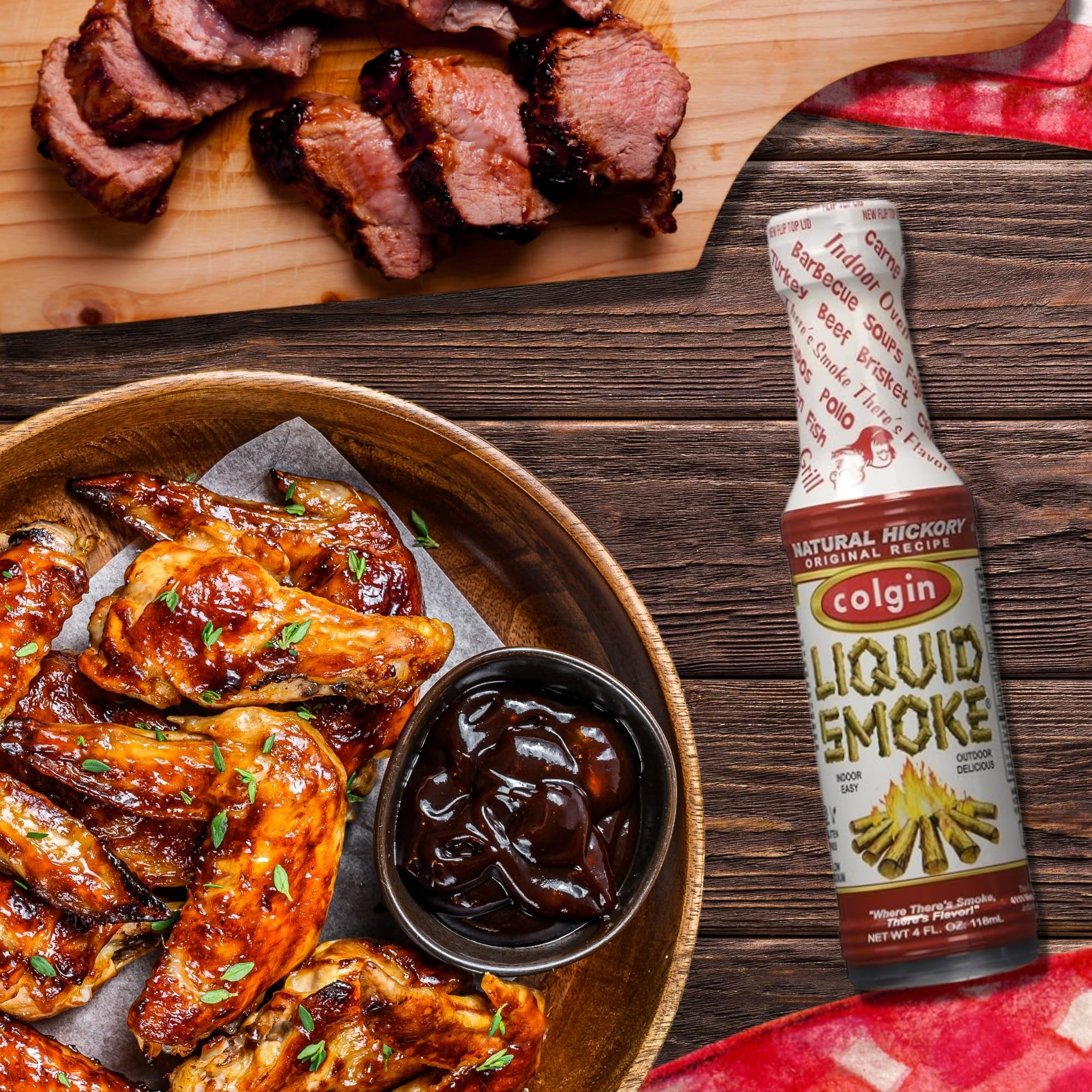 Colgin Authentic Hickory Liquid Smoke (4 oz) for Home Cooks & BBQ Enthusiasts | Liquid Smoke for Cooking | Rich, Sweet Smoky Flavor for Meats, Sauces