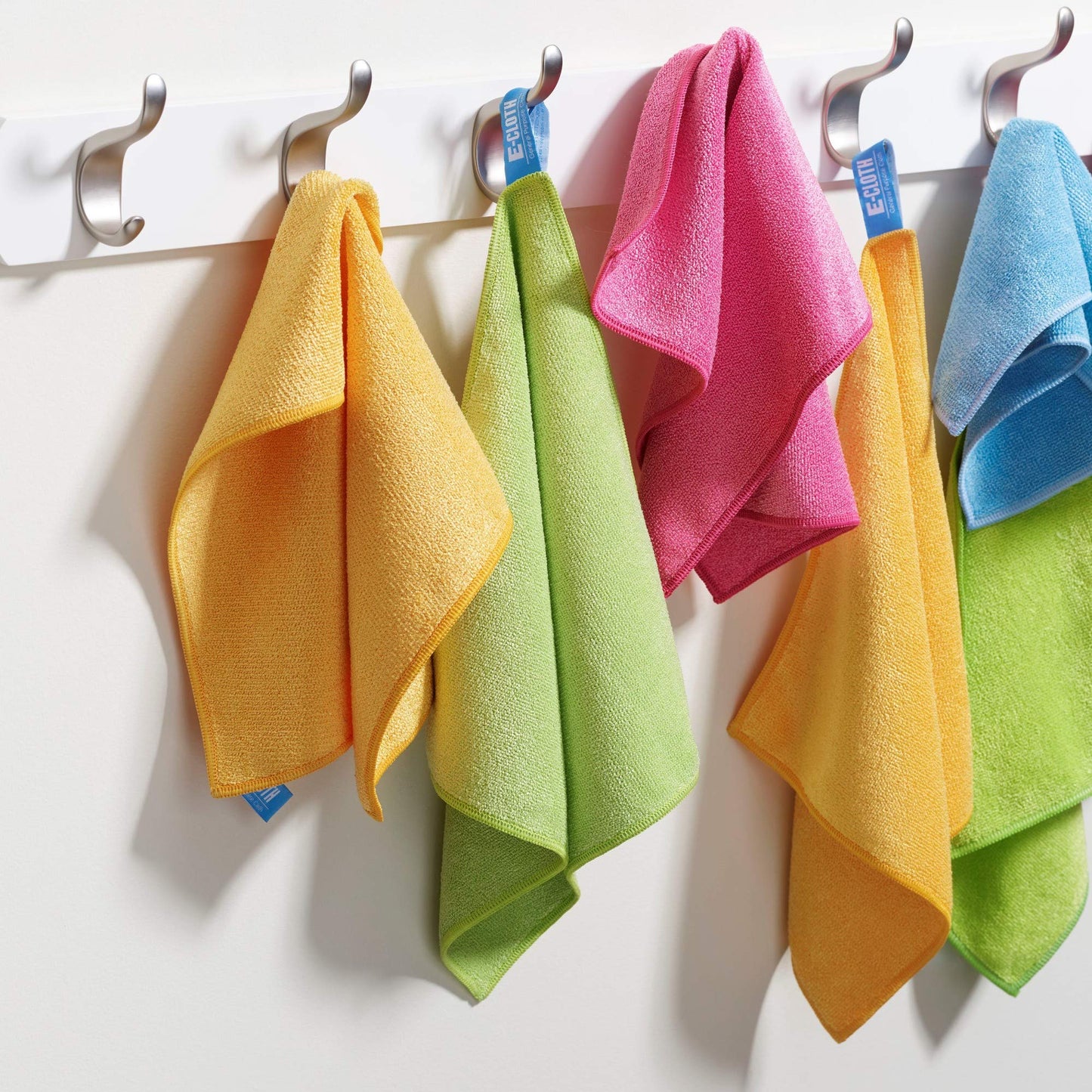 E-Cloth 5-pc Starter Pack- Microfiber Cleaning Cloth Set with Reusable Cleaning Cloth and Glass Polishing Cloth, Assorted Color Microfiber Cleaner