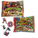 Candy Sticks Variety Pack Comix & Superheros Characters | Individually Boxed 40 Count | Classroom Gifts, Party Favors, Halloween, Birthdays | Stickers