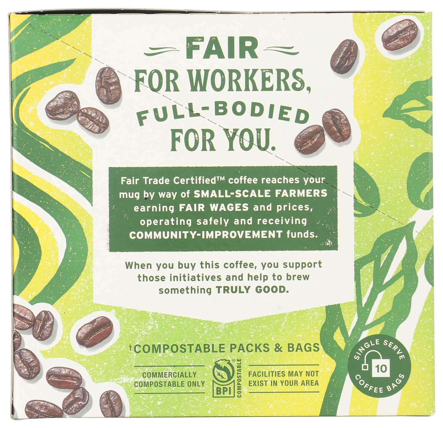 Whole Foods Market, Organic Steeped Coffee, Medium Roast, Notes of Mandarin & Honeysuckle, Single Serve Bags, 10 Count