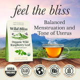 Wild Bliss Organic Red Raspberry Leaf Tea for Pregnancy and Menstrual Support - Loose Leaf Herbal Tea - 1.76 Oz - 25 Servings