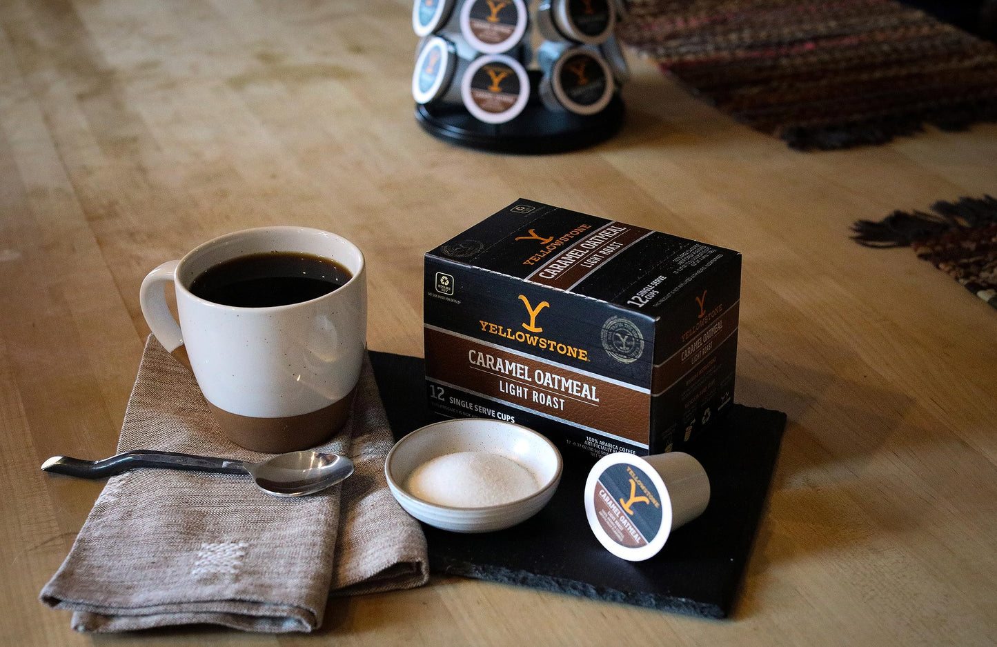 Yellowstone Caramel Oatmeal Light Roast Coffee, Single Serve Recyclable Pods/Cups, 100% Arabica Beans, 36 Count