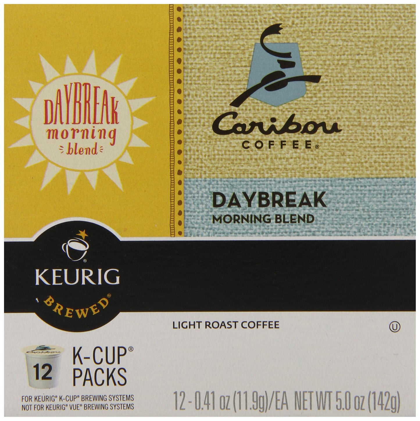 Caribou Coffee Daybreak Morning Blend Keurig K-Cups Coffee, 12 Count