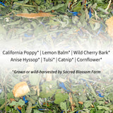 Dream Herbal Tea | Sacred Blossom Farm | 1.9 oz. Loose Leaf Tisane | Promotes Sleep* | Organically Grown in Wisconsin | Herbal Tea & Medicinal Herbs |