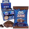 Munch Better Chocolate Protein Brownies - High Protein (25g), Dairy-Free, Gluten-Free, Low Sugar, Collagen-Infused, Clean Ingredients (8 Brownies per