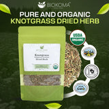 Biokoma Organic Knotgrass Dried Herb 50g 1.76oz Polygonum Aviculare USDA Organic Herbal Tea Urinary Respiratory Digestive Health Resealable Moisture