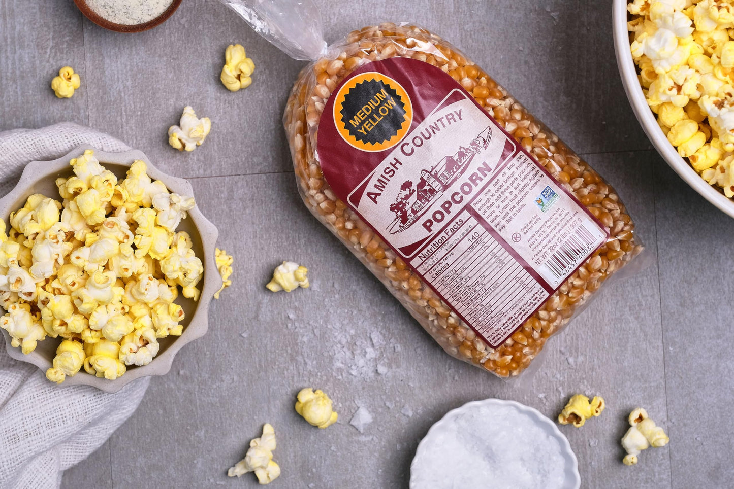 Amish Country Popcorn | 6 lb Bag | Medium Yellow Popcorn Kernels | Old Fashioned, Non-GMO and Gluten Free (Medium Yellow - 6 lb Bag)