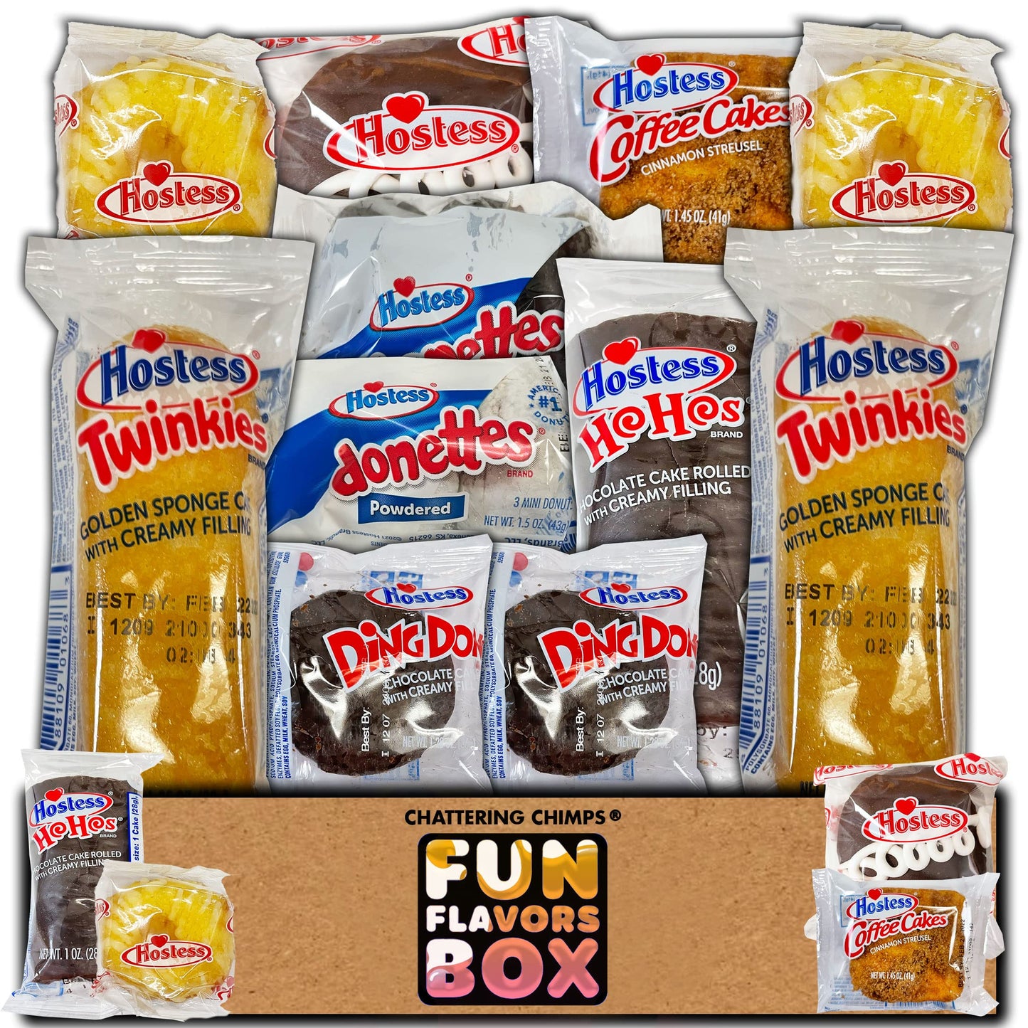 Fun Flavors Box Care Package (11 Count) Variety American Treats, Donuts, Cookies, Sweets, Cupcakes Snacks Gift Box - College Students, Military, Work