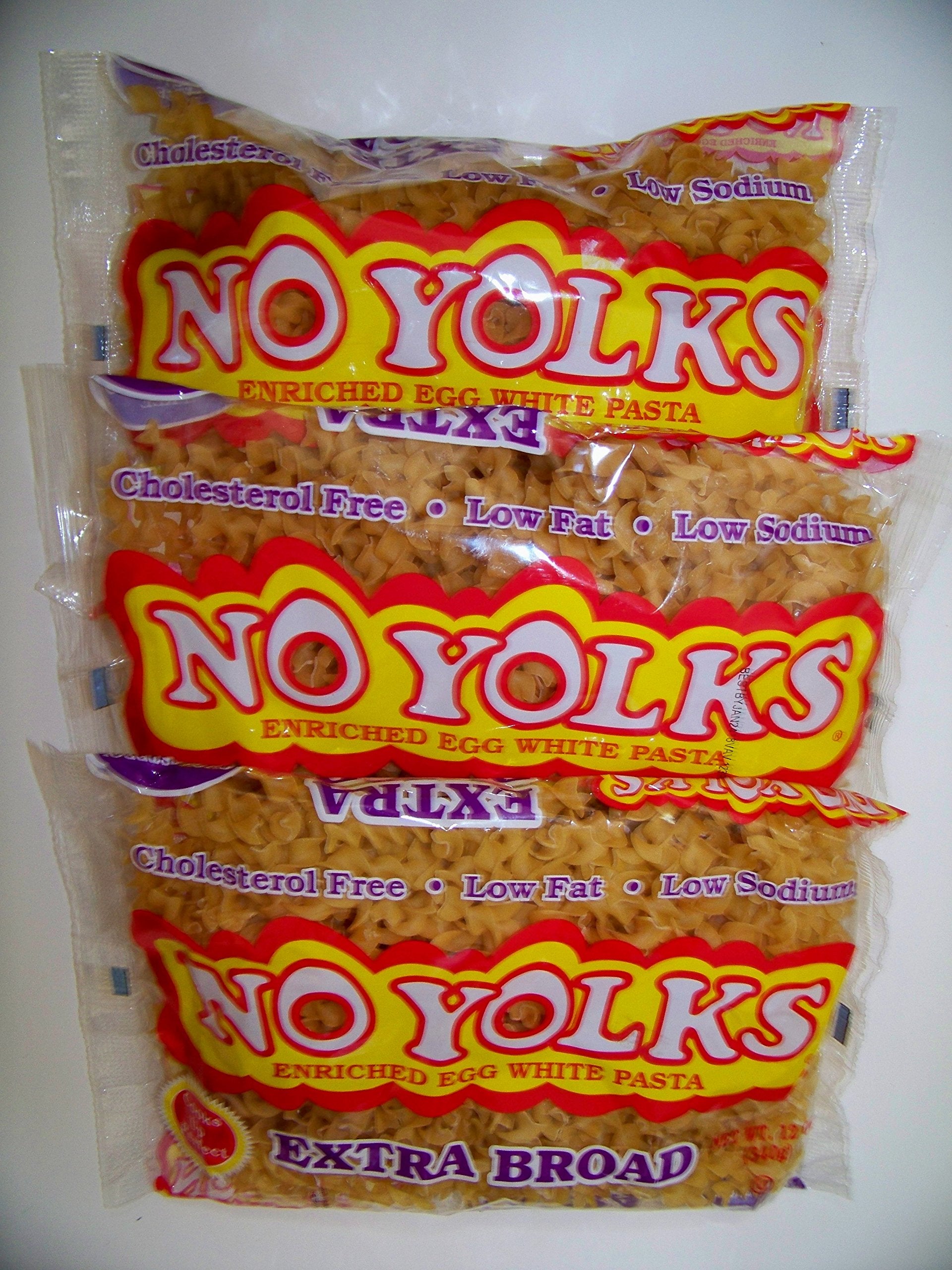 Noodles No Yolks Egg White Pasta Cholesterol Free Noodles Extra Broad (3 Pack)