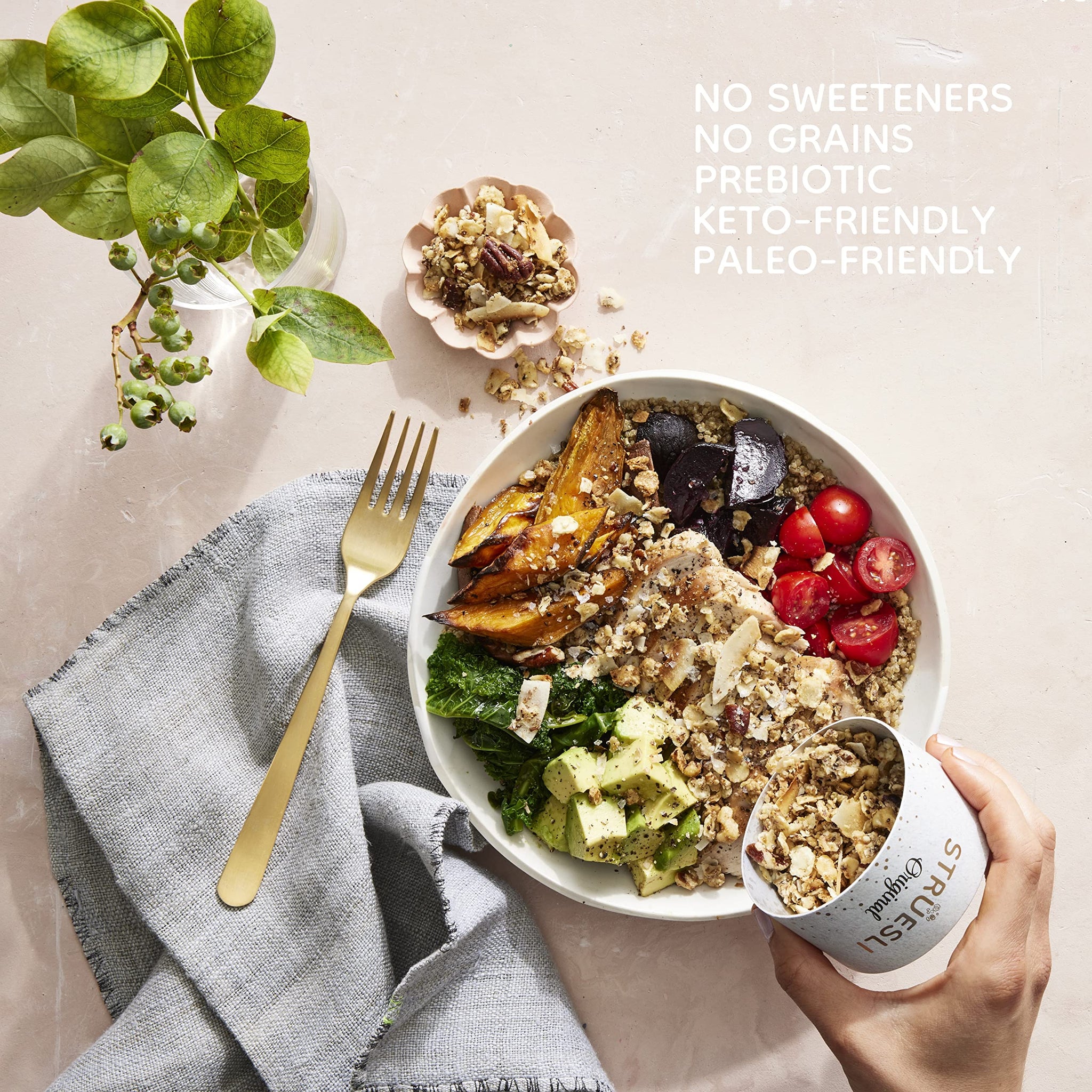 Struesli - Organic Granola Redefined | No Sweeteners | No Grains | Keto Friendly | Paleo Friendly (Original)