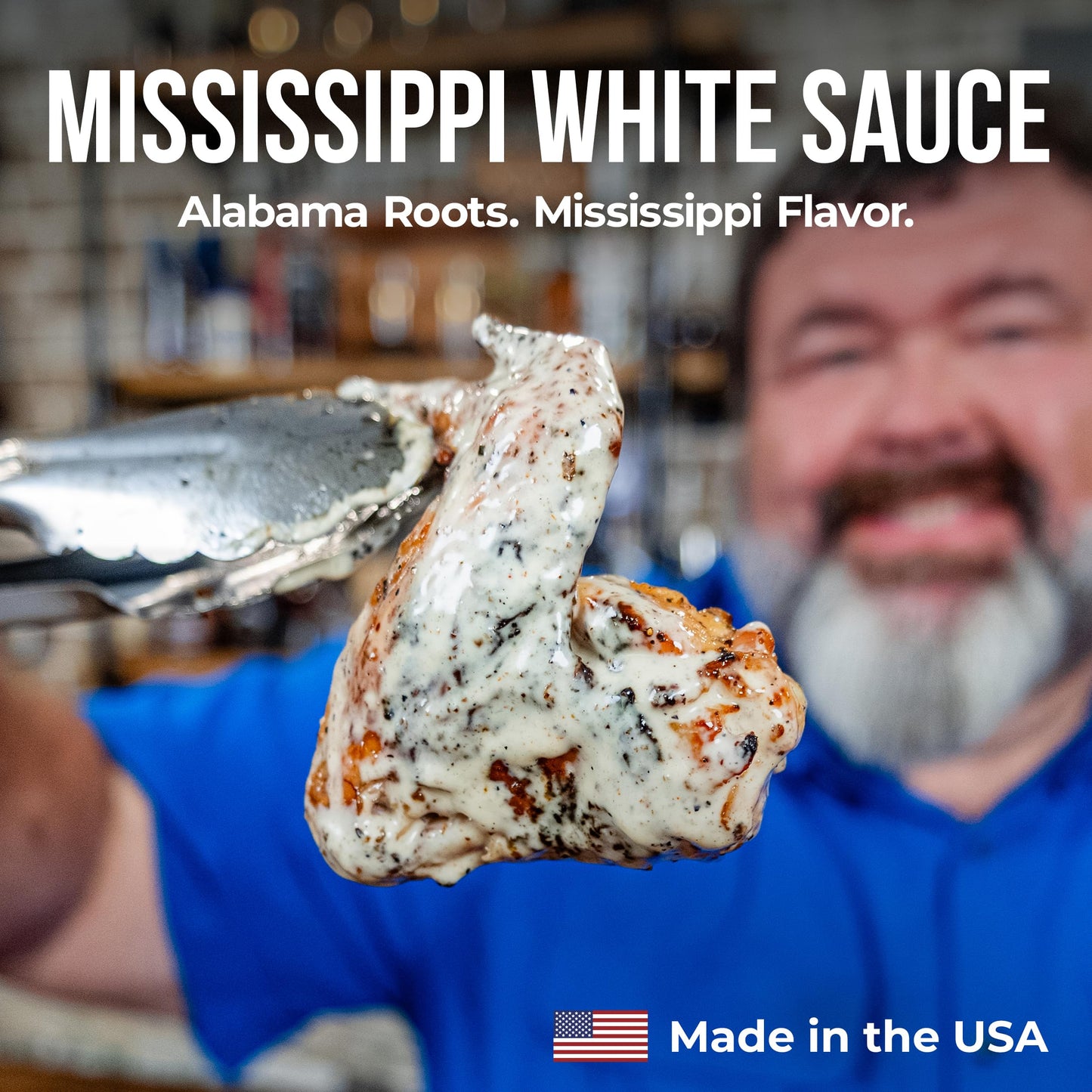 Killer Hogs Mississippi White Sauce, Creamy and Tangy Southern Style Flavor for Chicken, Pork, Seafood, and Grilled Meats, 12 oz Bottle
