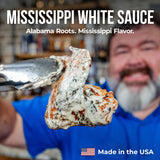 Killer Hogs Mississippi White Sauce, Creamy and Tangy Southern Style Flavor for Chicken, Pork, Seafood, and Grilled Meats, 12 oz Bottle