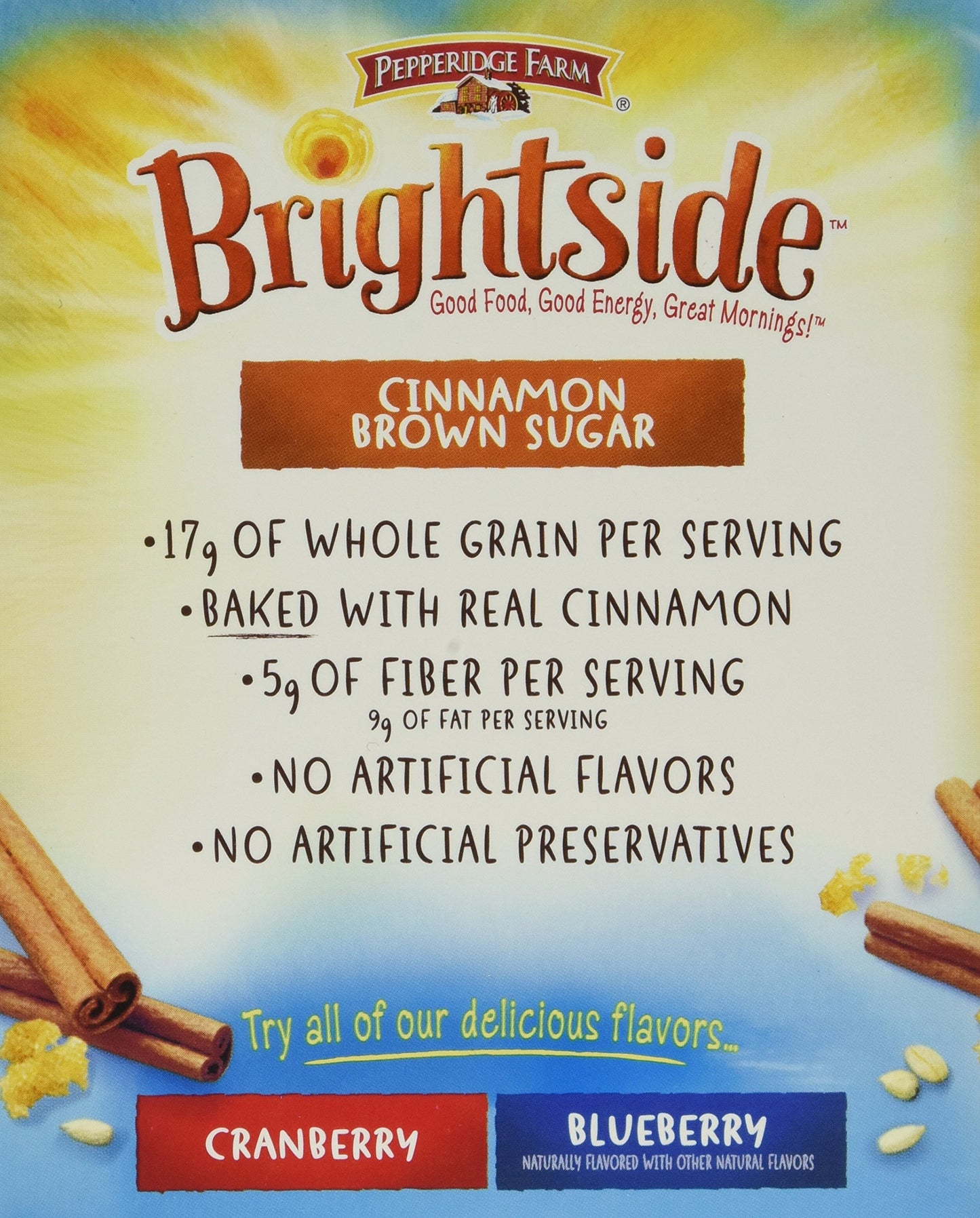 Pepperidge Farm Brightside Soft Baked Granola, Cinnamon Brown Sugar, 1.6 Ounce, 5 Count