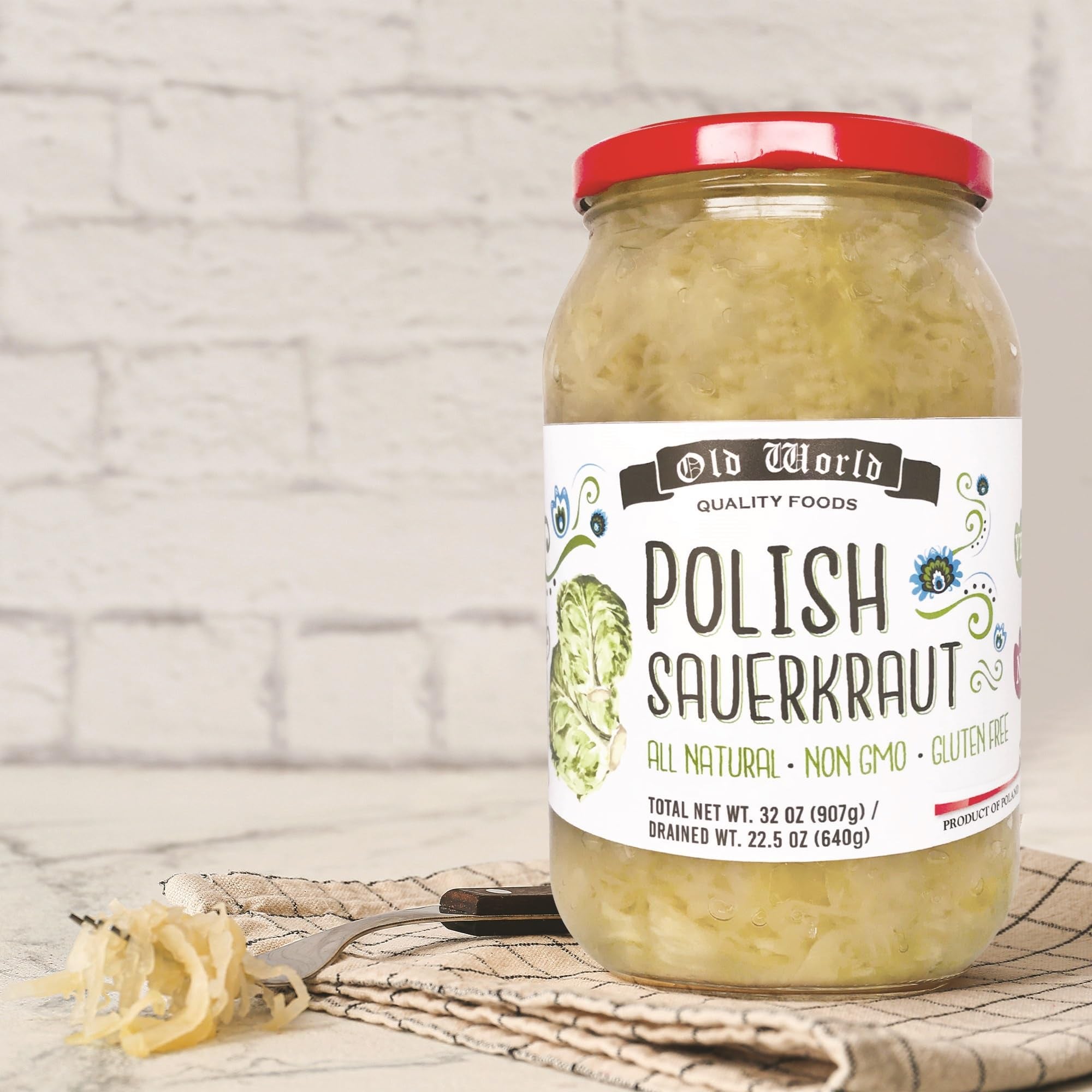 Summer BBQ Set - Four 32 Oz Jars of Assorted Pickled Vegetables w/Dill Pickles, Sliced Baby Beets, Polish Barrel Sauerkraut and Polish Salad