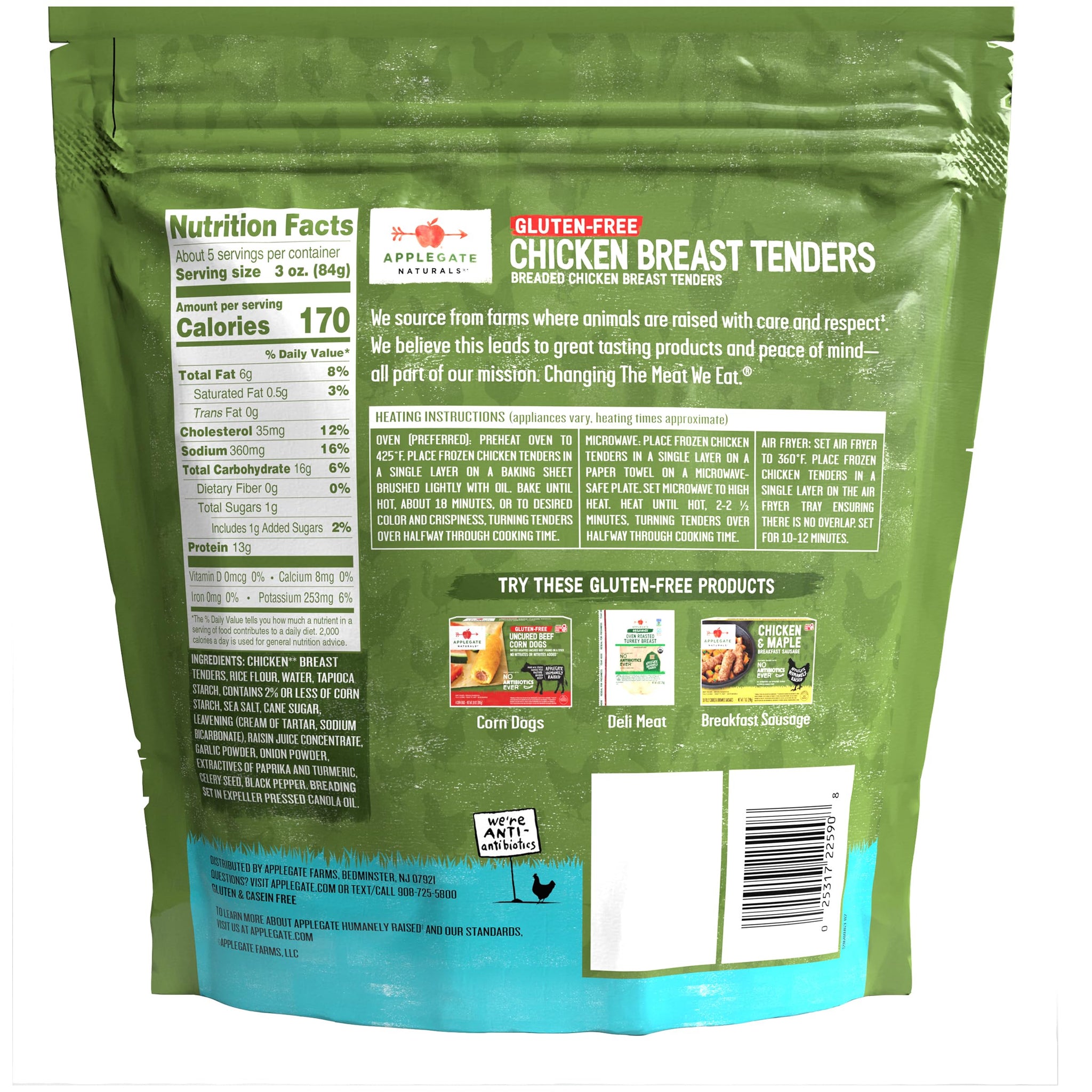Applegate Natural Gluten-Free Breaded Chicken Breast Tenders (Frozen)