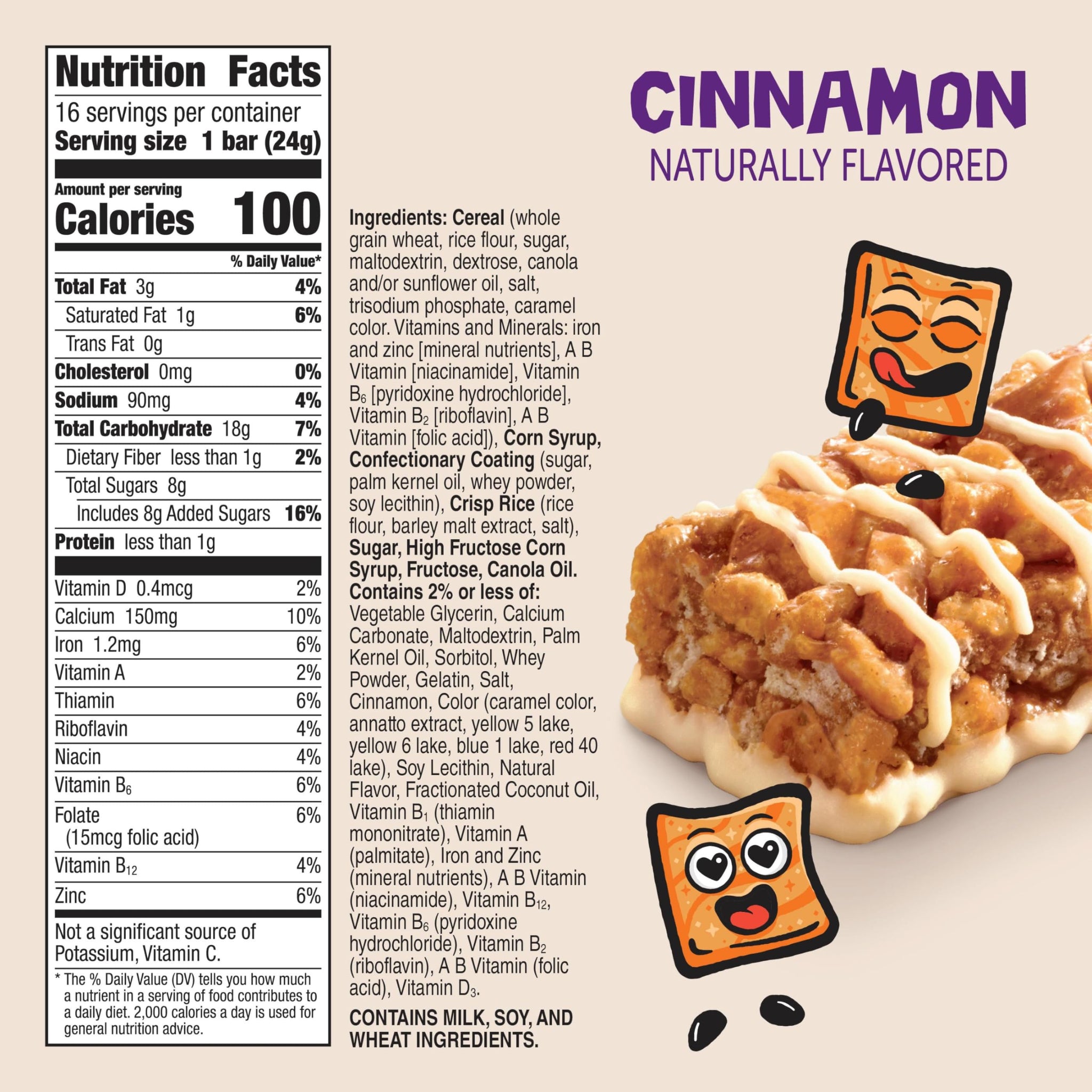 Cinnamon Toast Crunch Cereal Treat Bars, Snack Bars, Value Pack, 16 Ct, 13.6 oz
