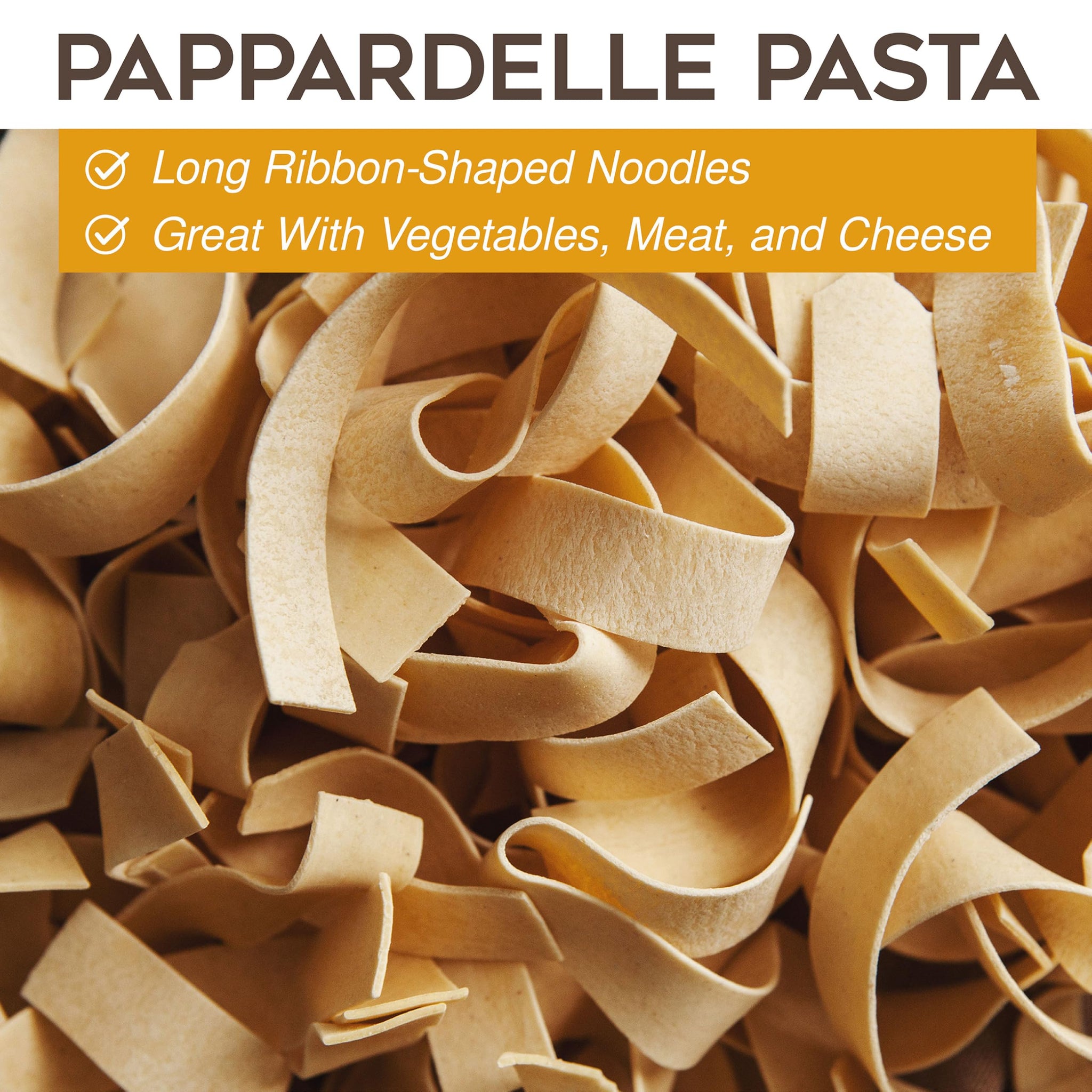 Morelli Organic Pappardelle Pasta Noodles Imported from Italy, Made with Italian Durum Wheat Semolina - 17.6 oz (500 g) - Pack of 2