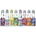 Ramune Japanese Marble Soft Drink Mix Variety 8 Flavors 8 Bottles by Hata Shanderia